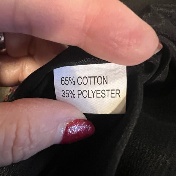 Dress Women’s Velvet Black Floral Embroidery Size Large Long Sleeves Lined Zip - Picture 8 of 12